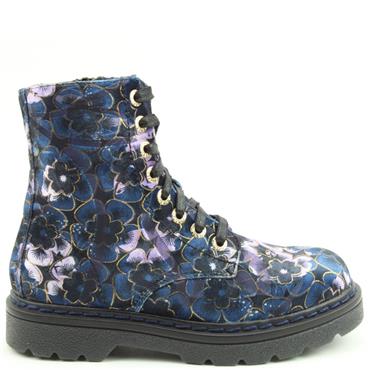 HEAVENLY FEET WOMENS ZIP LACE ANKLE BOOT - MIDNIGHT VELOUR